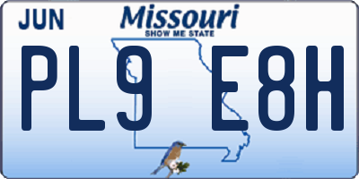 MO license plate PL9E8H