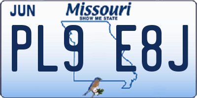 MO license plate PL9E8J
