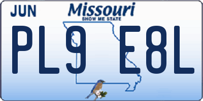 MO license plate PL9E8L