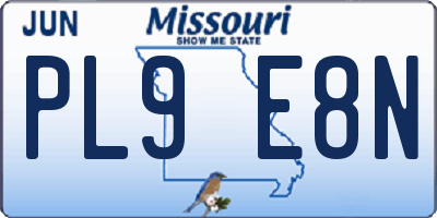 MO license plate PL9E8N
