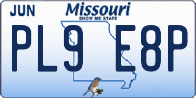 MO license plate PL9E8P