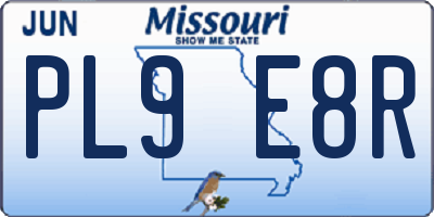 MO license plate PL9E8R