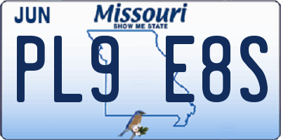 MO license plate PL9E8S