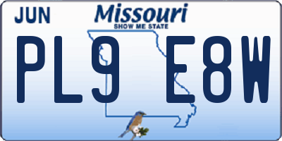 MO license plate PL9E8W