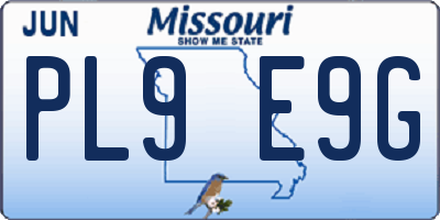 MO license plate PL9E9G