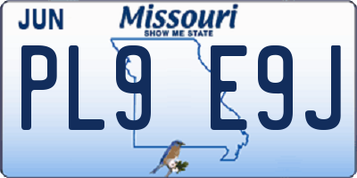 MO license plate PL9E9J