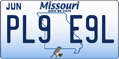 MO license plate PL9E9L
