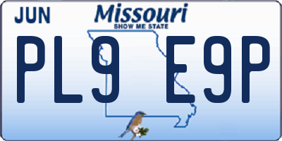 MO license plate PL9E9P