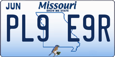 MO license plate PL9E9R