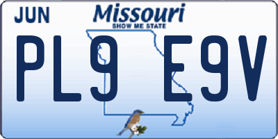 MO license plate PL9E9V