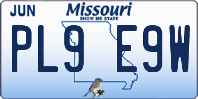 MO license plate PL9E9W