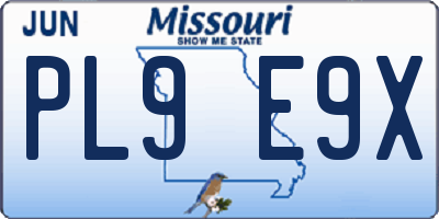 MO license plate PL9E9X