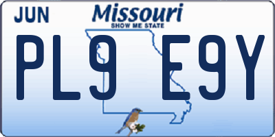 MO license plate PL9E9Y