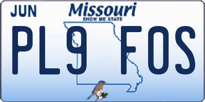 MO license plate PL9F0S