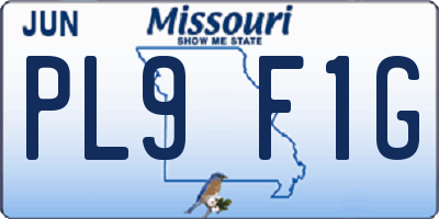 MO license plate PL9F1G