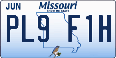 MO license plate PL9F1H