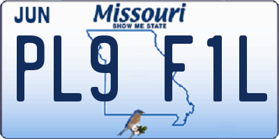 MO license plate PL9F1L