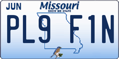 MO license plate PL9F1N