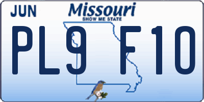 MO license plate PL9F1O