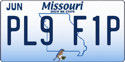 MO license plate PL9F1P