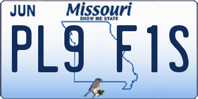 MO license plate PL9F1S
