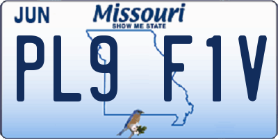 MO license plate PL9F1V
