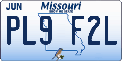 MO license plate PL9F2L