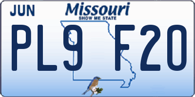 MO license plate PL9F2O