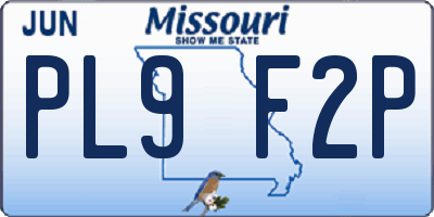 MO license plate PL9F2P