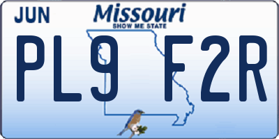 MO license plate PL9F2R