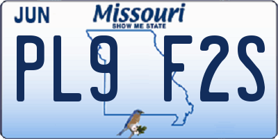MO license plate PL9F2S