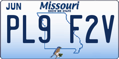 MO license plate PL9F2V