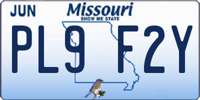 MO license plate PL9F2Y