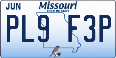 MO license plate PL9F3P