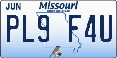 MO license plate PL9F4U
