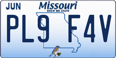 MO license plate PL9F4V