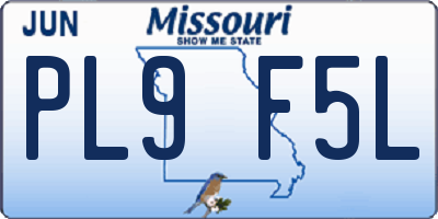 MO license plate PL9F5L