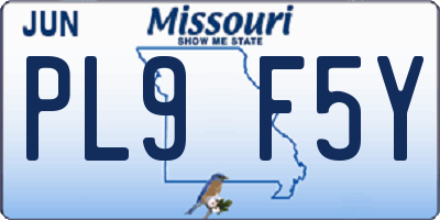 MO license plate PL9F5Y