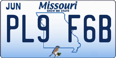 MO license plate PL9F6B