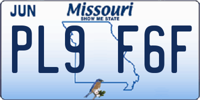 MO license plate PL9F6F