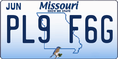MO license plate PL9F6G