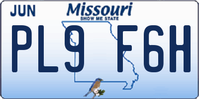 MO license plate PL9F6H