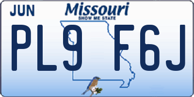MO license plate PL9F6J
