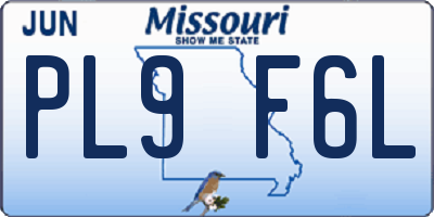 MO license plate PL9F6L