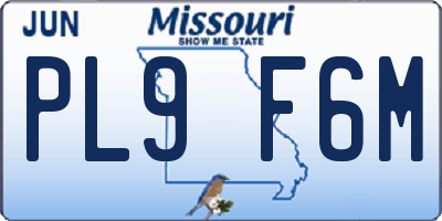 MO license plate PL9F6M