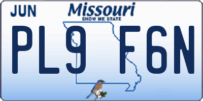 MO license plate PL9F6N