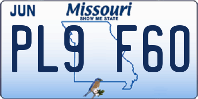 MO license plate PL9F6O