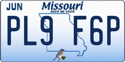 MO license plate PL9F6P