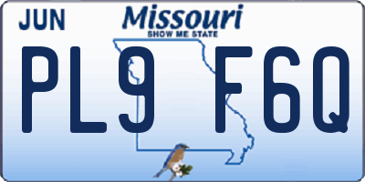 MO license plate PL9F6Q