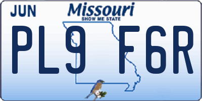 MO license plate PL9F6R